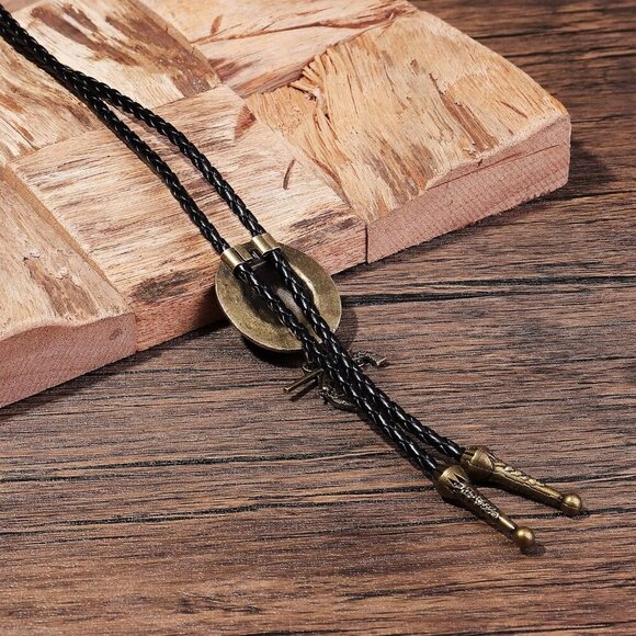 6Pcs Bolo Tie Set for Men, Western Cowboy, Turquoise & Tiger Eye Stone Neck Tie - Picture 7 of 9